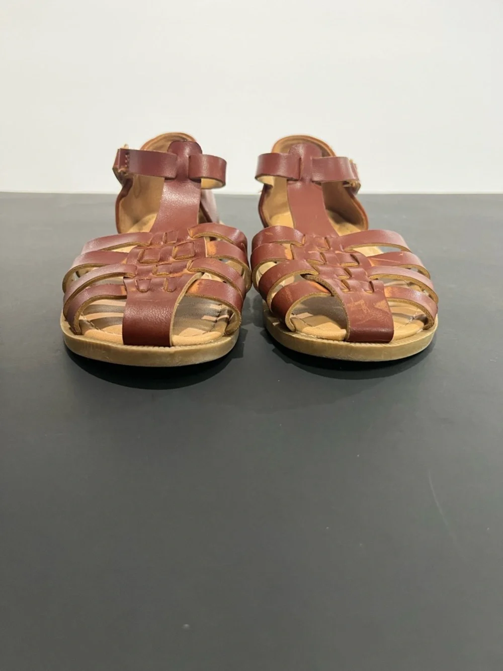 Sugar Brown Classic Fisherman Adjustable Strap Closed Toes Little Girls Sandals